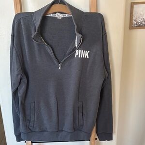 Victoria's Secret PINK Gray Quarter-Zip Sweater